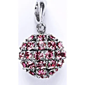 Přívěsek Stříbrný přívěšek koule se Swarovski krystalem rose P 1369/6