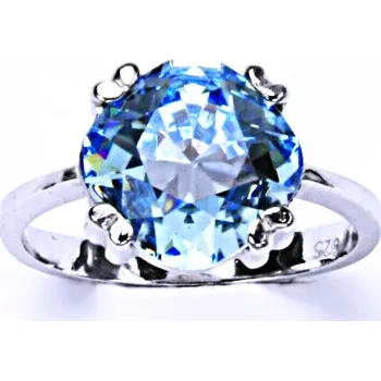 Prsten Stříbrný prsten, krystal Swarovski, akvamarin, šperky s krystaly, T 1225