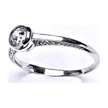 Prsten Stříbrný prsten , syntetický zirkon čirý - T 1443 (zirkon 5 mm)