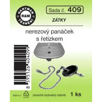 Hartman Sada č. 409: sada - umyvadl.nerezový panáček s řetízkem - 25 cm