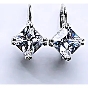 Náušnice Stříbrné náušnice, bílý zirkon, šperky se zirkony, náušnice ze stříbra, NK1258