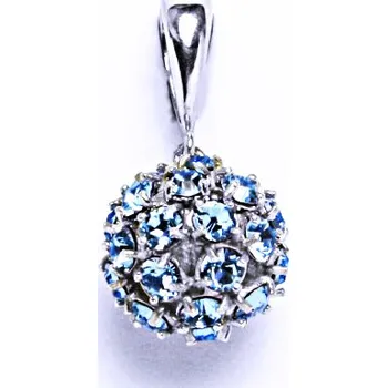 Přívěsek Stříbrný přívěšek koule se Swarovski krystalem přívěsek akvamarín P 1344/6