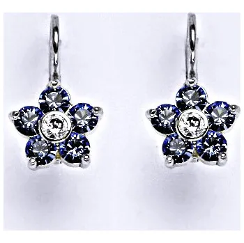 Náušnice Stříbrné náušnice se Swarovski light saphire krystaly, NK 1444