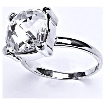 Prsten Stříbrný prsten se Swarovski čirým krystalem 12 x 12 mm, T 1460