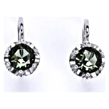 Náušnice Stříbrné náušnice se syntetickým turmalínem, NK 1429