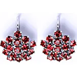 Náušnice stříbrné s krystaly Swarovski květy Light Siam, šperky, NK 1342