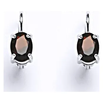 Náušnice Stříbrné náušnice, přírodní granát, náušnice ze stříbra, NK 1246