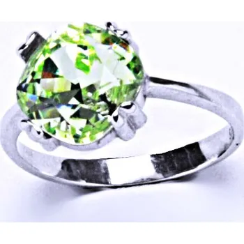 Prsten Stříbrný prsten s krystalem Swarovski (barva Chryzolit)T 1225