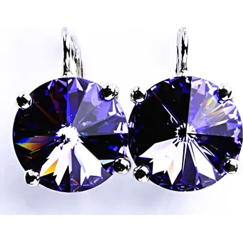 Náušnice Stříbrné náušnice, krystal Swarovski, barva Tanzanit, šperky s krystaly, NK 1188