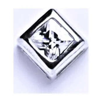 Přívěsek Stříbrný přívěsek , čirý zirkon čtverec - P 1030 (zirkon 4x4 mm)