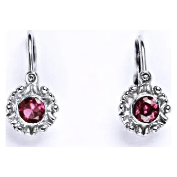 Náušnice Dětské náušničky ze stříbra se zirkonem rubín NK 1345