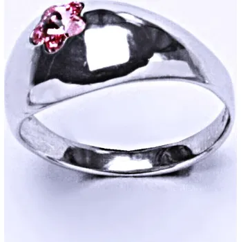 Prsten Stříbrný prsten s krystalem Swarovski ( kytička 6 mm - Light rose)T 1301