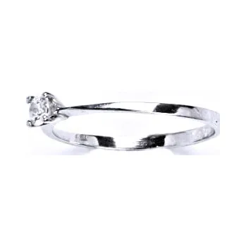 Prsten Stříbrný prsten s čirým zirkonem, T 1410