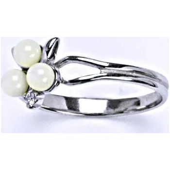 Prsten Stříbrný prsten, přírodní perleť, T 1167
