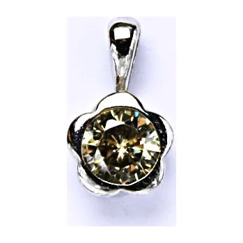 Přívěsek Stříbrný přívěšek, zirkon, coffee, šperky se zirkony, přívěsek ze stříbra, P 1271