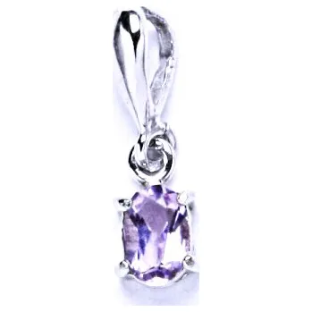 Přívěsek Stříbrný přívěsek, přírodní ametyst světlý, přívěšek ze stříbra, P 1247
