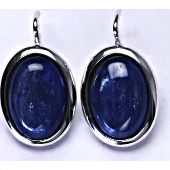 Náušnice Stříbrné náušnice, přírodní kámen kyanit - NK 1454 (kyanit 14x10 mm)