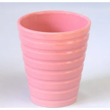 Zahradní dekorace Obal keramika vlnka 13,4cm růžová lesk (YB904054SS-4)