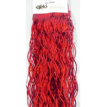 Vánoční dekorace Lameta vánoční 50cm vlnka laser červená (KL212A50Y/R)