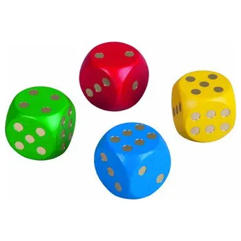 Příslušenství k deskovým hrám Kostka dřevěná velká, 25 mm (tečky) - modrá