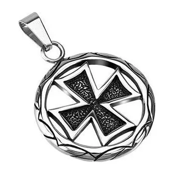 Přívěsek Ocelový přívěsek maltézský kříž (Maltézský kříž přívěšek)