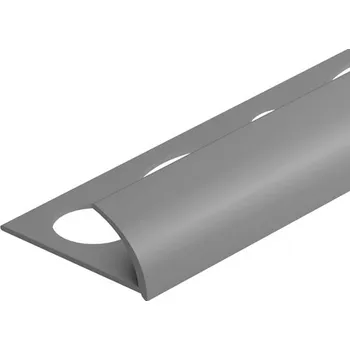 Stavební profil Obloučková ukončovací lišta otevřená Cezar pvc tmavě šedá 9mm 2,5m