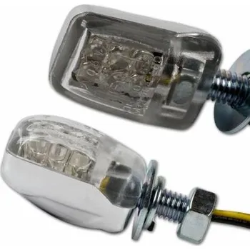 Směrový světlomet LED blinkry na motorku mini chromované