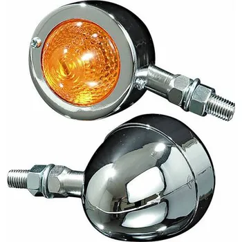 Směrový světlomet Směrovka mini na motorku chromovaná (Chromovaná směrovka na motorku)