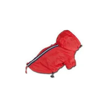 Obleček pro psa Nayeco pláštěnka pro psa s kapucí červená s reflex proužkem 20 cm obvod 38 cm