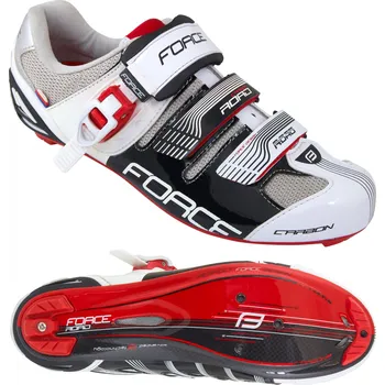 Force Road Carbon tretry černé/bílé Pánské cyklistické tretry Force Road Carbon tretry černé/bílé