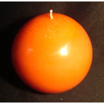 Svíčka Svíčka koule oranžová 12 cm