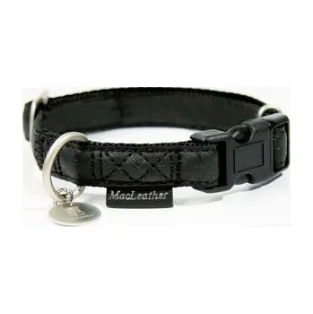 Obojek pro psa Nayeco obojek Macleather koženkový černý 15 mm x 26 - 40 cm