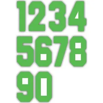 Nažehlovací čísla na dresy sada - zelená, výška 15 cm