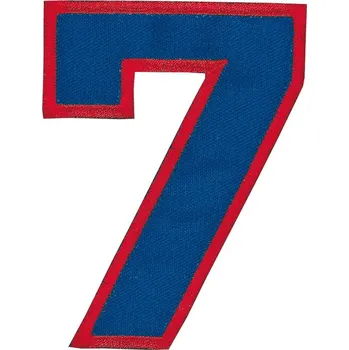 Nažehlovací vyšívaná čísla - sedmička modrá, výška 8 cm