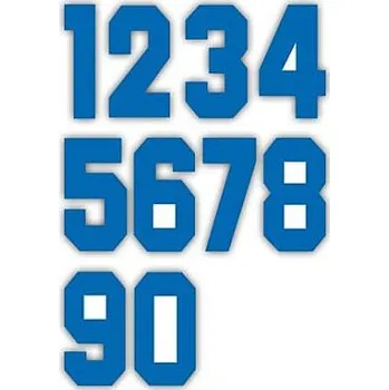 Nášivka Nažehlovací čísla na dresy sada - modrá, výška 7,5 cm