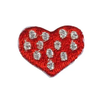 Vyšívané nažehlovací obrázky malé - srdíčko červené