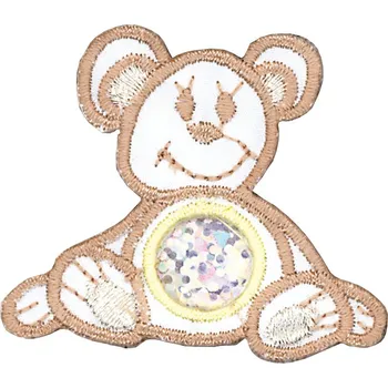 Vyšívané nažehlovací obrázky velké - medvídek s bříškem