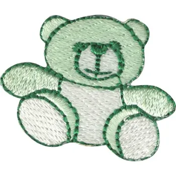 Vyšívané nažehlovací obrázky střední - medvídek zelený