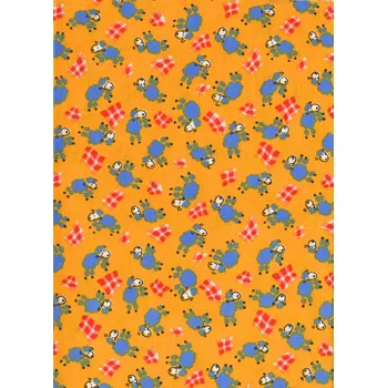 Nažehlovací záplaty s potiskem velké - ovečky na oranžovém podkladu - sáček