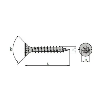 Vrut Strong vrut Uniquadrex velikost 3 velikost: 3 x 12 zinek žlutý, nelze po kusech; pouze celá balení: 1000ks