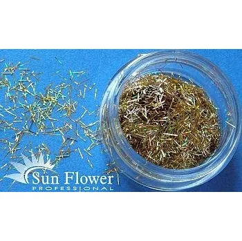 Třpytka na tělo a vlasy Sun Flower Zdobení nehtů Hologramové nitě T25 zlaté