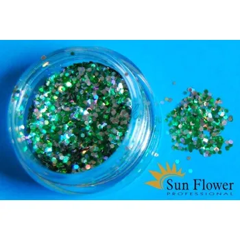 Sun Flower Zdobení nehtů - Šupina malá L62 zeleno-stříbrná