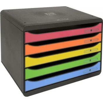 Úložný box box zásuvkový Plus duhový, 5 zásuvek