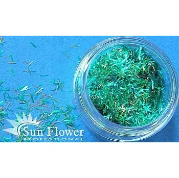 Třpytka na tělo a vlasy Sun Flower Zdobení nehtů Hologramové nitě T21 zelená
