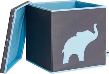 Store it Úložný box s víkem šedá s modrým slonem