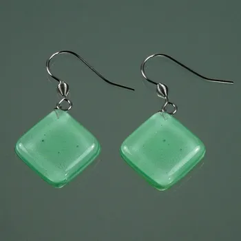 Náušnice Skleněné náušnice zelené ROMA N1409