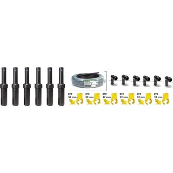 Zavlažovač SESTAVA TRÁVNÍK 170 - 220 m2 - 6 ks postřikovač 5004 PC, SAM + flexi hadice (Sestava pro trávník 170 - 220m2 6 ks rotační postřikovač Rain Bird 5004 PC, SAM, tryska 3.0 + 6 ks SBE 075 + 6 m flexi hadice + 6 ks navrtávací pas Blazing pro 32 mm potrubí)