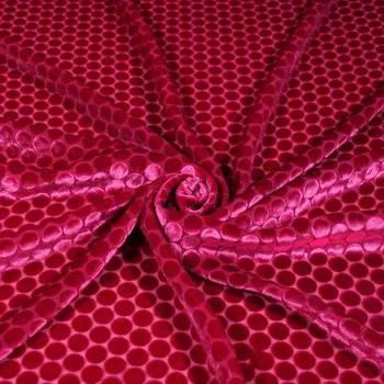 Šifon růžový, sametový puntík, š.135