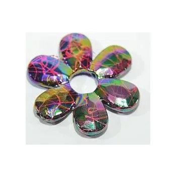 Dětské navlékací korálky Korálek "disco" kytička malá červená