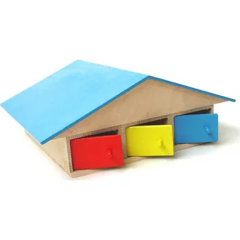 Výuková hračka Dřevěná garáž pro 6 aut